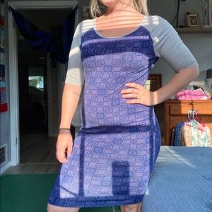 Lula Roe Blue & pink patterned dress